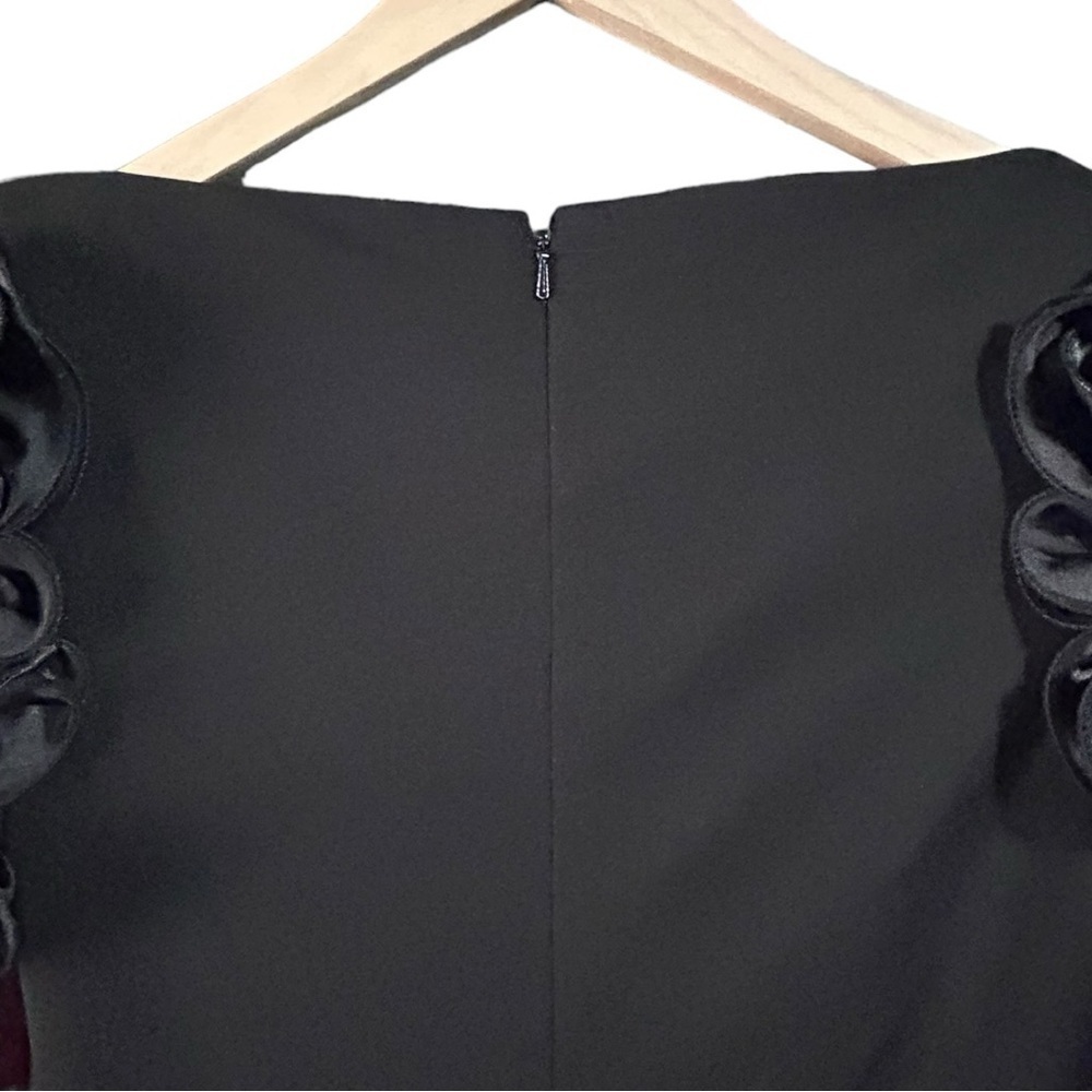Basix Black Label Floral Sleeve Long Dress Evening Gown Size 2 Classic Black - Picture 11 of 14